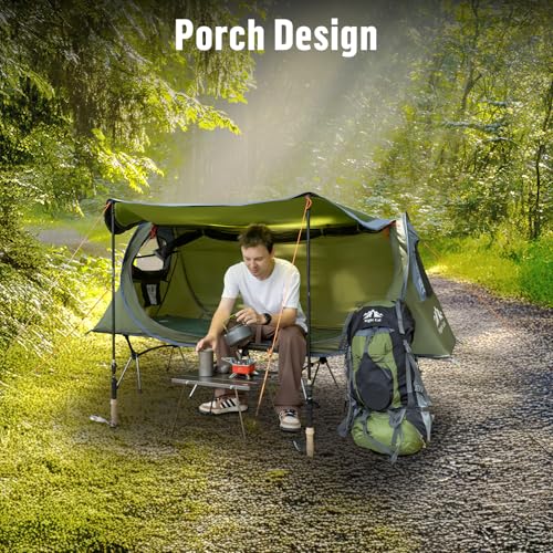 Night Cat 1-Person Waterproof Pop-Up Camping Tent - Army Green, 28.5'' Width