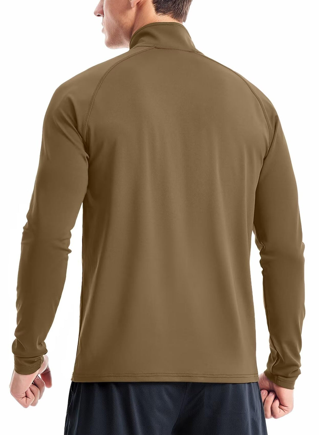 Zengjo Quarter Zip Men Lightweight(Coyote Brown,M)
