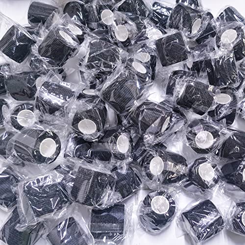 BQTQ 108 Rolls Self Adhesive Bandages 2 Inch Black Medical Tape for First Aid