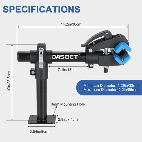DASBET Bike Repair Storage Stand Wall Mount Bicycle Rack Workstand with Adjustable Clamp Bicycle Maintenance Rack for Road Mountain Bikes Clamp Bike Hanger for Garage or Home