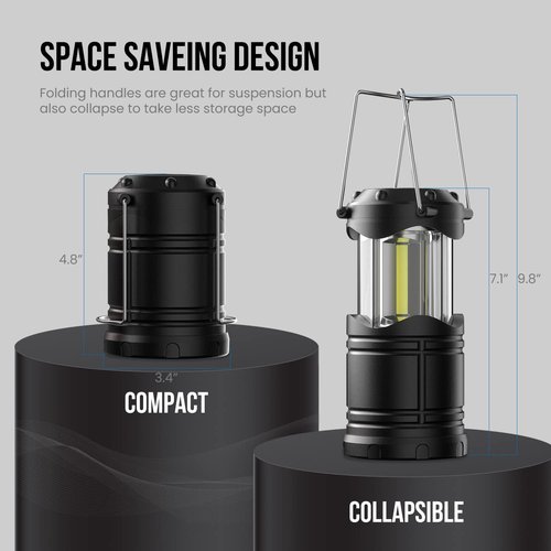 Lichamp LED Camping Lantern - 4 Pack Battery-Powered Flashlights | Portable Emergency Light for Home & Outdoor Use