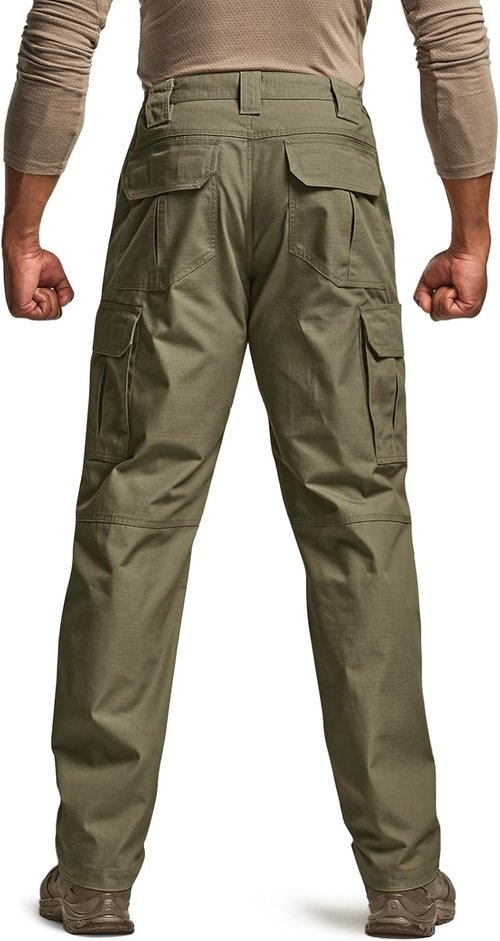 CQR Men's Tactical Pants - Lightweight Water-Resistant Ripstop Cargo Pants for Outdoor Work & Hiking