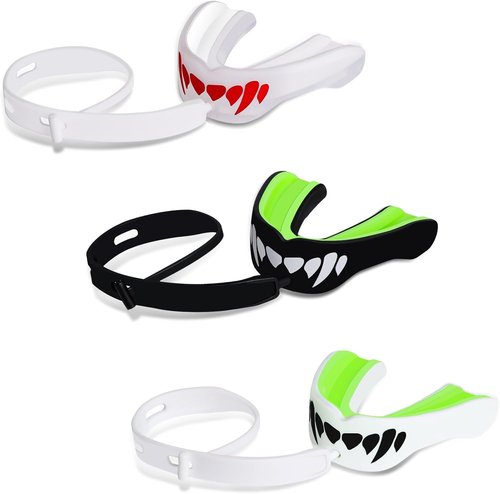 MENOLY Kids Mouth Guard - 3 Pack with Strap for Football, Boxing, Lacrosse & More | Ages 6-12
