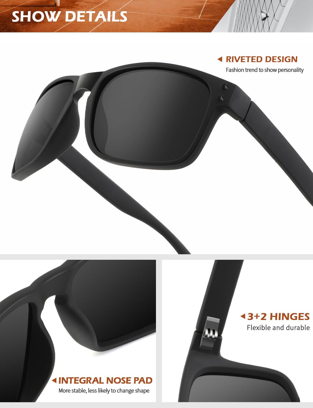 KALIYADI Mens Sun-Glasses Polarized Sunglasses-Men: Classic Sunglasses with UV400 Protection for Fishing Golf Driving