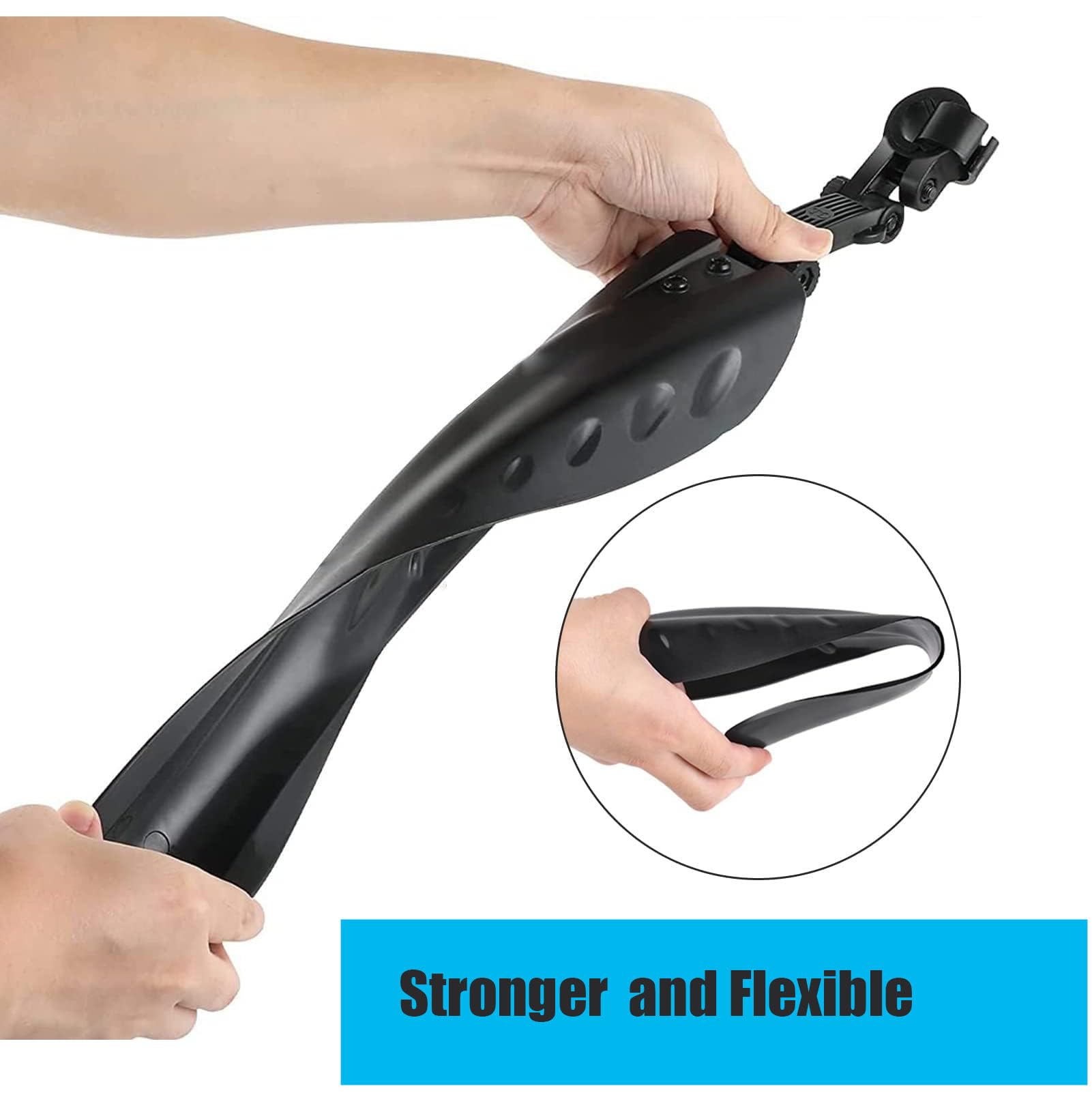 TuTuYa Bike Fender Set, Adjustable Bicycle Mudguards with 2 Arrow Reflective Stickers and 1 Reflective Tape, for 24-29 inch Bikes, Universal Front and Rear Tire Mud Guard for Most of Popular Bicycles