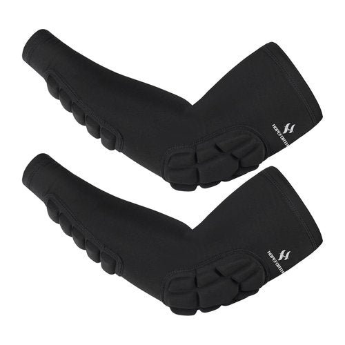 HOPEFORTH 2PCS Padded Elbow Forearm Sleeves Compression Arm Protective Support