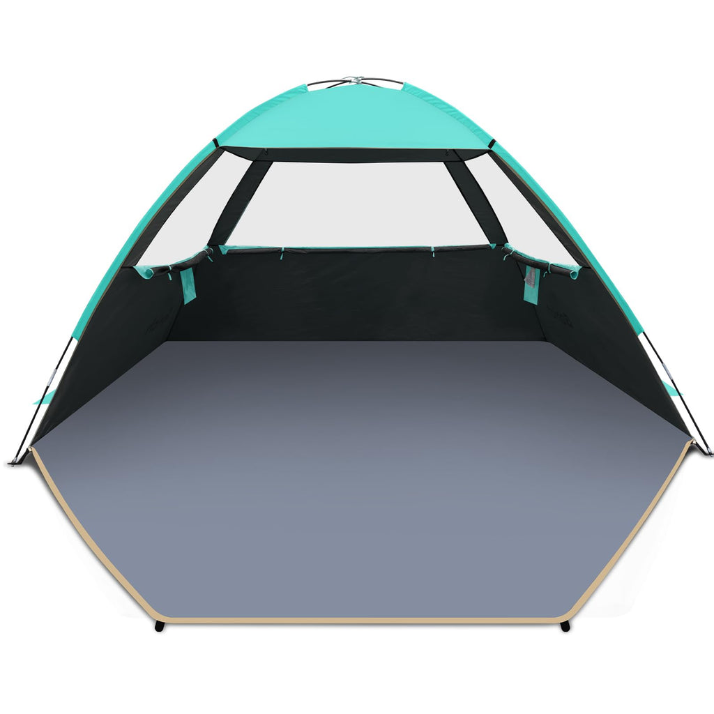 Gorich Beach Tent Sun Shelter for 3/4/6/8/10 Person with UPF 50＋ UV Protection, Lightweight & Easy Setup Beach Shade Canopy, Portable Beach Shade Tent Beach Cabana