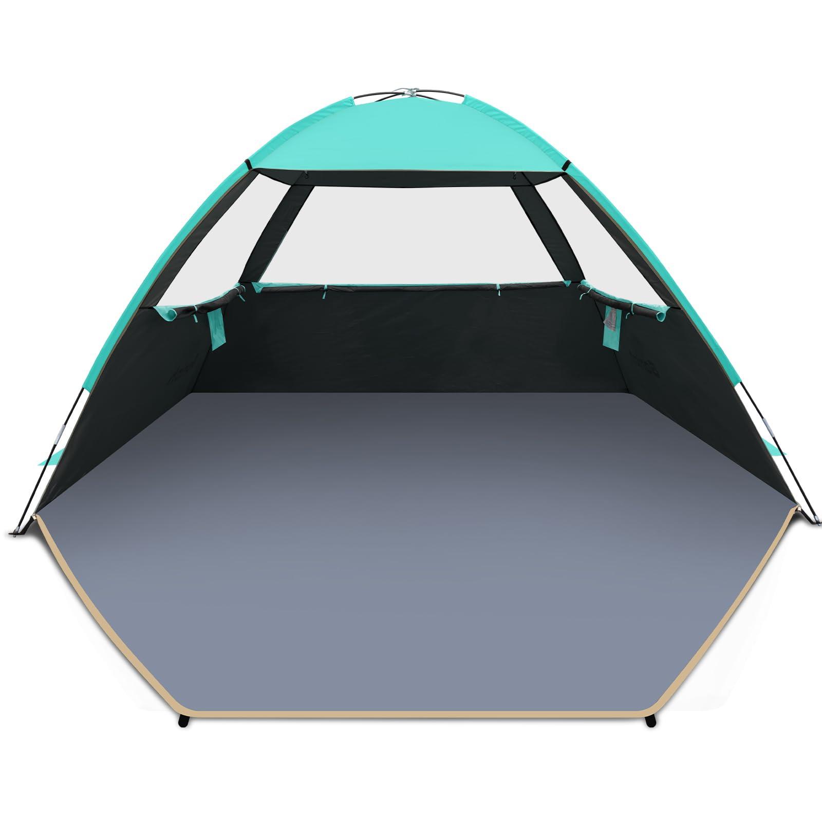 Gorich Beach Tent Sun Shelter for 3/4/6/8/10 Person with UPF 50＋ UV Protection, Lightweight & Easy Setup Beach Shade Canopy, Portable Beach Shade Tent Beach Cabana