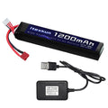 Itexkun Airsoft Lipo Battery 11.1V 1200mAh 30C T Plug High Discharge Rate Rechargeable Battery with 3S Charger for Airsoft Model Guns