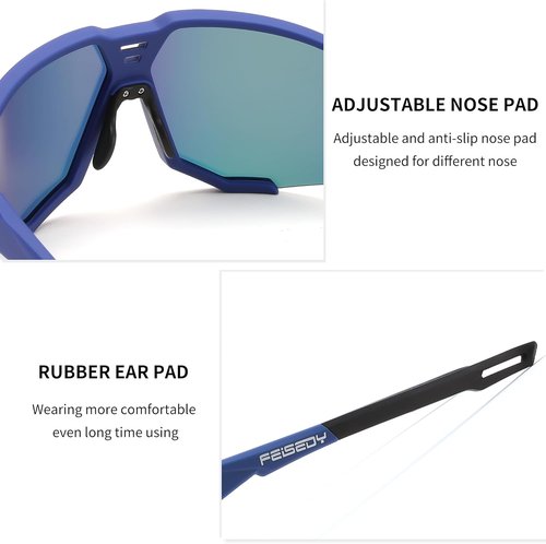 FEISEDY Polarized Cycling Sunglasses - Durable Sports Glasses for Men, Women & Youth | B0215