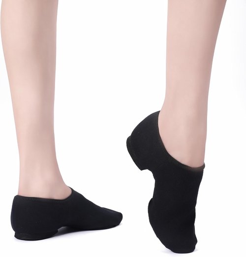 MSMAX Jazz Shoes for Women - Stretchy Canvas Dance Sneakers for Kids & Adults | Comfortable Fit