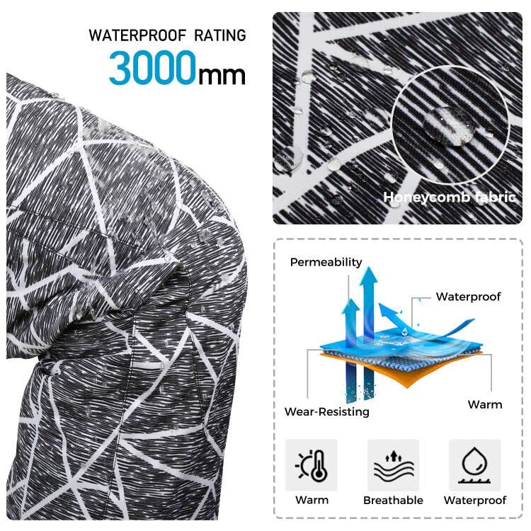 Wantdo Waterproof Insulated Women's Snow Pants - Gray Flora, Small Winter Ski Trousers