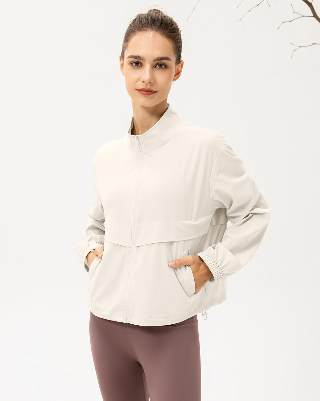Skiennix Women's Lightweight Zip-Up Athletic Jacket - Sun Protection & Stand Collar | Outdoor Wear