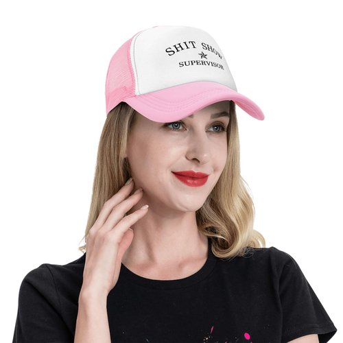 Hatzooney Funny Trucker Hats for Women Men,Shit Show Supervisor Cap,White Elephant Gifts for Coworkers Friends