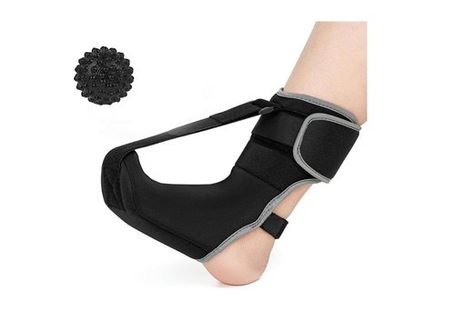 BelleVuee Plantar Fasciitis Night Splint Sock: Unisex Plantar Fasciitis Brace with Massage Ball for Foot Pain Relief by Plantar Fasciitis Achilles Tendonnitis Foot Drop Heel Spur Flat Arch (M/L)
