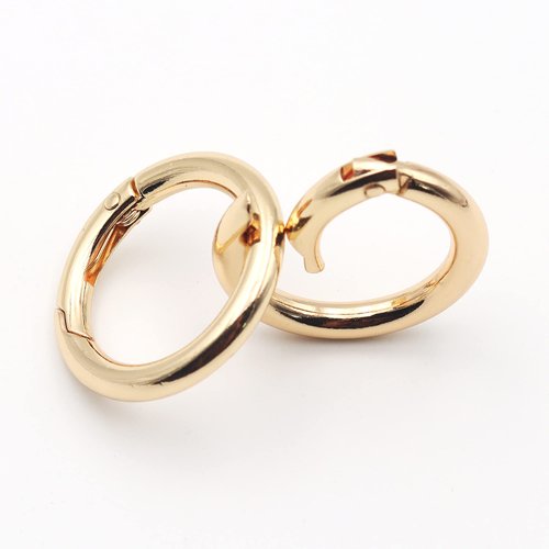 JWBIZ 20pcs Trigger Spring O Rings Round Carabiner Clip Snap for Keyrings Buckle, Bags,Purses (Gold, 3/4 inch)