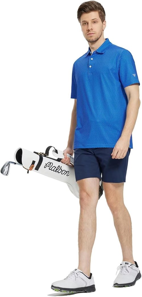 M MAELREG Men's Golf Shirt - Short Sleeve Dry Fit Polo | Moisture-Wicking Performance Patterns