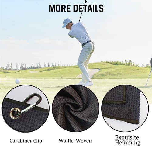 ERHACHAIJIA Tree Embroidered Golf Towel with Clip - Funny Golf Accessory Gifts for Men, Women, Disc Golf Lovers - Birthday, Retirement