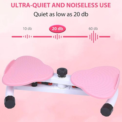 Waist Twister Board for Exercise – Dual Pedal Balance Fitness Board with Resistance Bands, Core & Waist Trainer for Home Workout, Non-Slip Twisting Disc for Women Men (Pink)