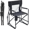 OLIXIS Outdoor Folding Rocking Chair - Portable Camping Chair with Mesh Back & Waterproof Armrests | Black