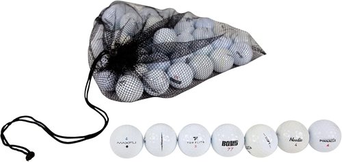 Clean Green Golf Balls | 48 Recycled Golf Balls in Good Condition - Perfect for Practice with Mesh Bag