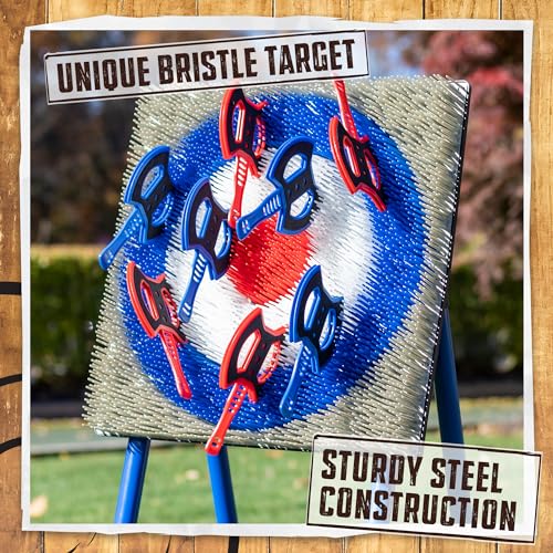 EastPoint Axe Throwing Game Set with Bristle Target & 8 Foam Axes - Backyard & Tailgate Yard Game