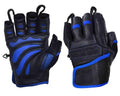 Elite Leather Gym Gloves – Grip & Comfort Design for Weightlifting, Powerlifting, Bodybuilding & Strength Training Workouts for Men & Women (Blue, Large)