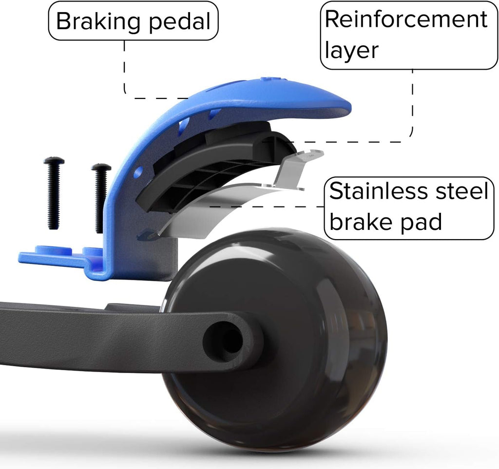 6KU Kids Scooter - Adjustable Height for Ages 3-10 | Extra-Wide PU LED Flash Wheels