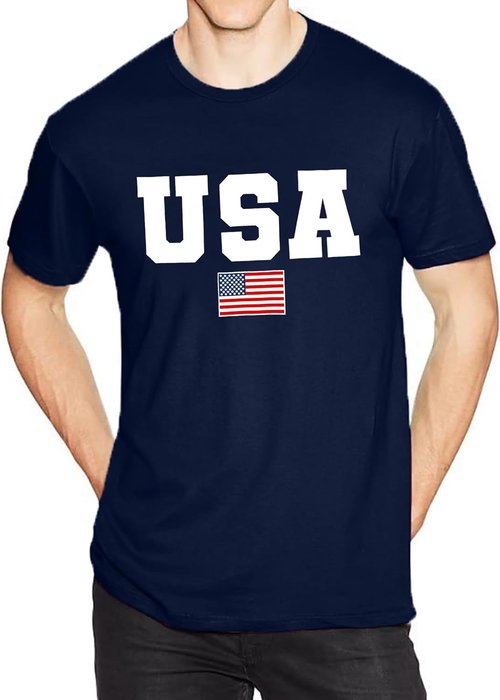 American Flag Shirt - Men's Patriotic T-Shirt for 4th of July | Casual Short Sleeve Tee