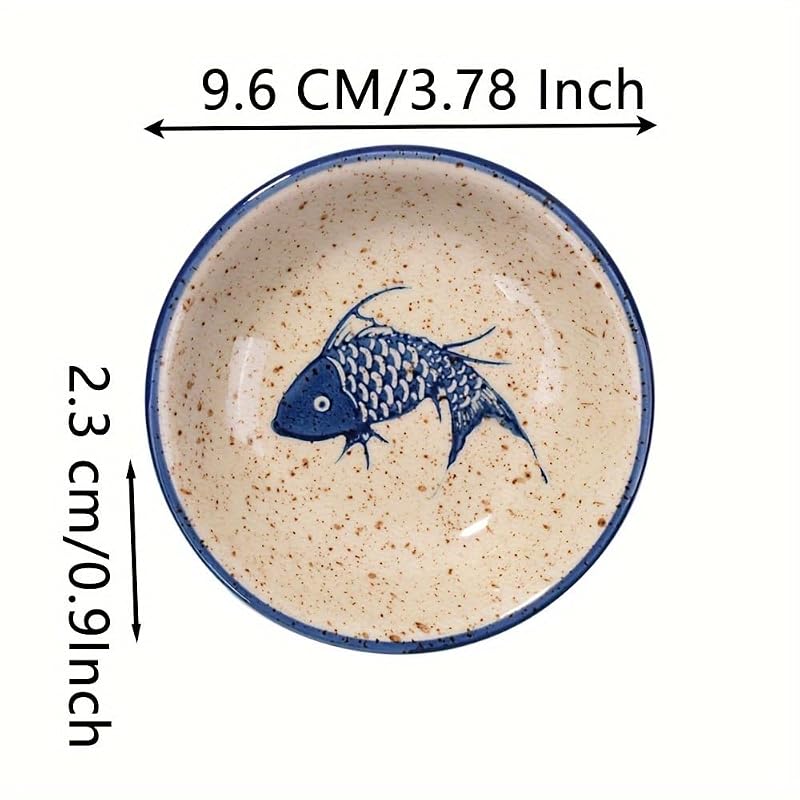 Soy Sauce Dishes Set of 5, 3.8 in – Japanese Style Dipping Bowls (GS)