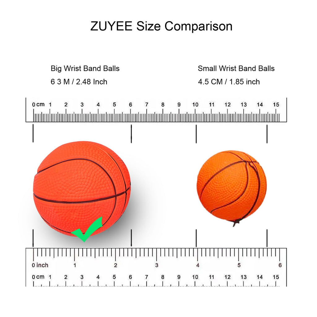 4/8/16 Pack 2.36 Inch Wrist Return Ball Wristband Balls Rubber Rebound Bouncy Sport Ball (Basketball, Baseball, Soccer,Tennis) on Elastic String Wrist Exercise or Play,Gift Toy for Kids Teens Adults