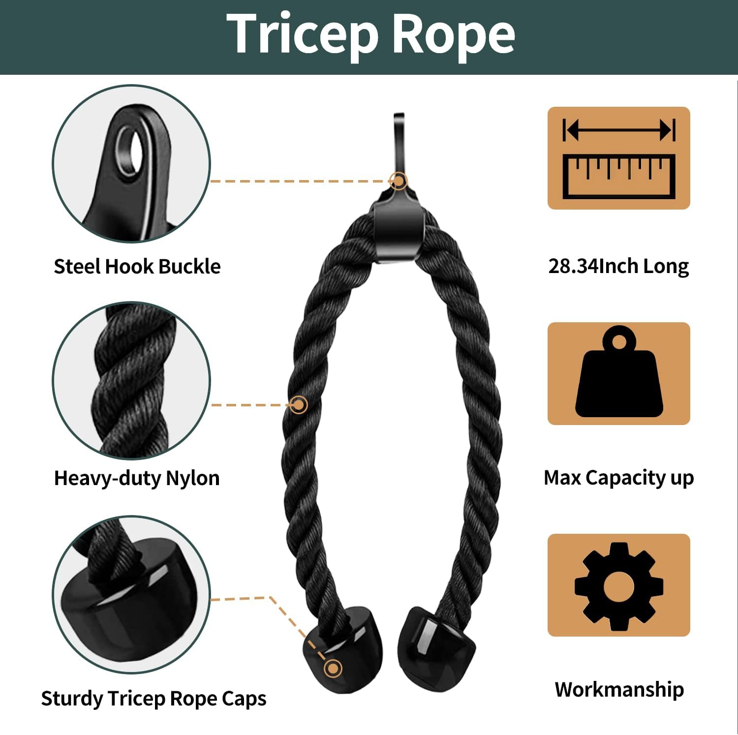 Solid Cable Machine Attachment, Cable Attachments for Gym, Gym Cable Attachments, Cable Machine Attachments Set