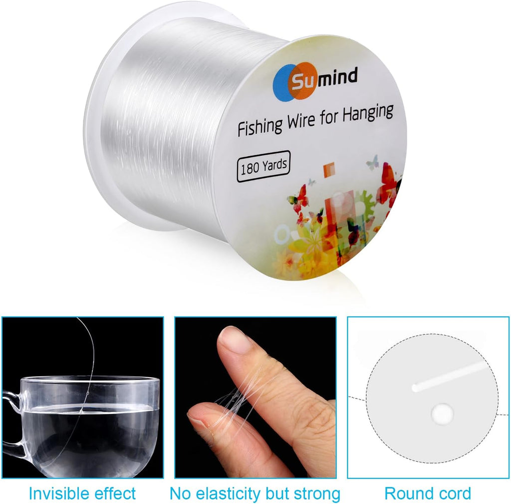Sumind Fishing Line - Clear Nylon Thread for Crafting & Beading | 0.3mm, 360 Yards (1080ft)