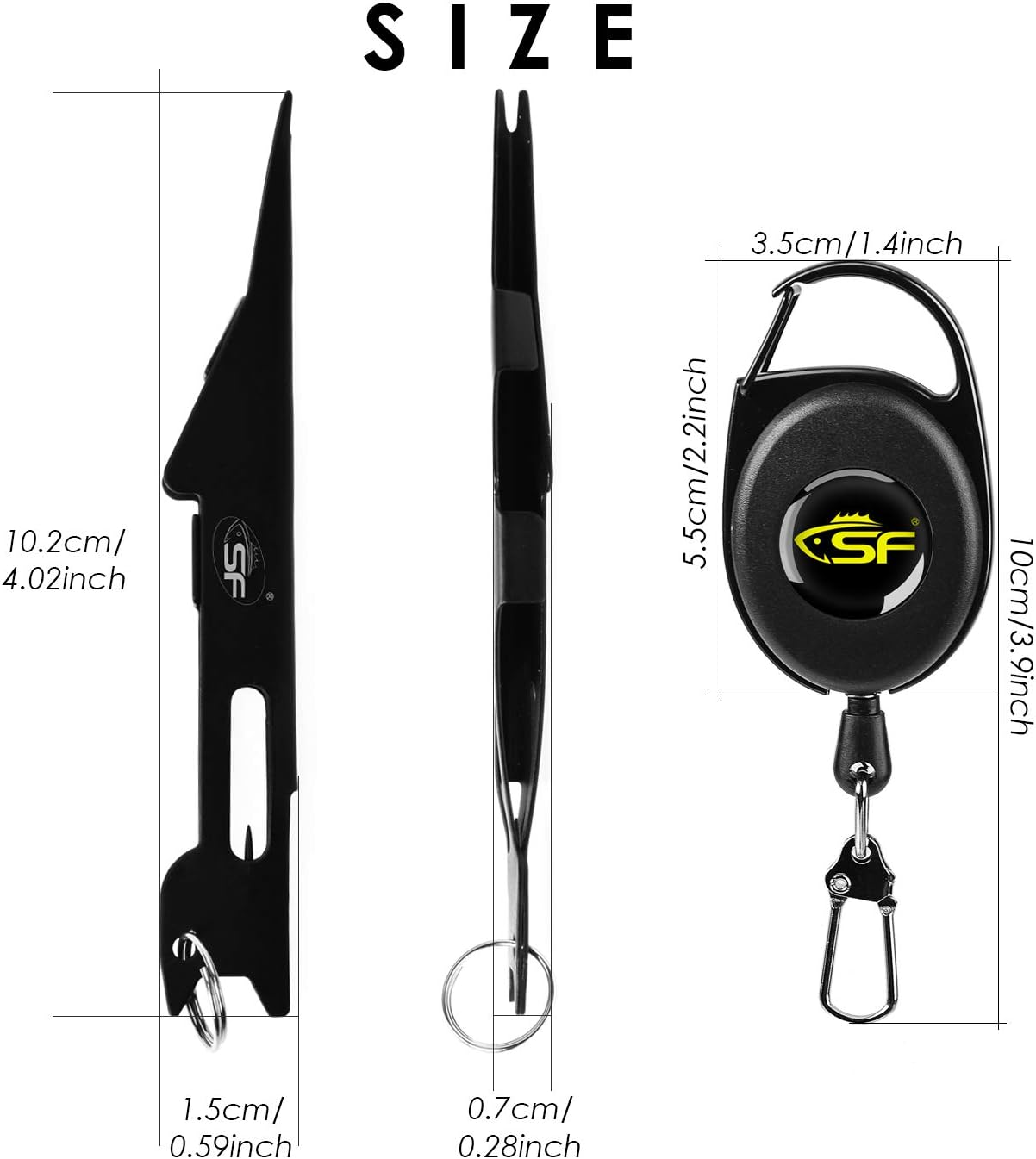 SF 3-in-1 Fly Fishing Nipper - Versatile Line Cutter & Knot Tying Tool | Compact Black Design