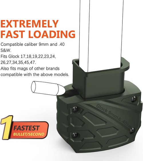 Ludex Speed Loader for Glock 9mm/.40 - Compatible with Glock Models 17-47 | Efficient Loading Solution