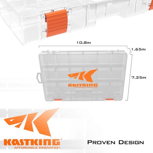 KastKing Tackle Boxes - Durable Plastic Storage Organizer with Removable Dividers | 2-Pack & 4-Pack Options
