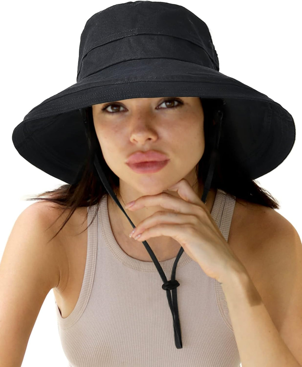 Skiennix Sun Hat for Women - Wide Brim Gardening & Beach Protection | Breathable Cotton Summer Hat