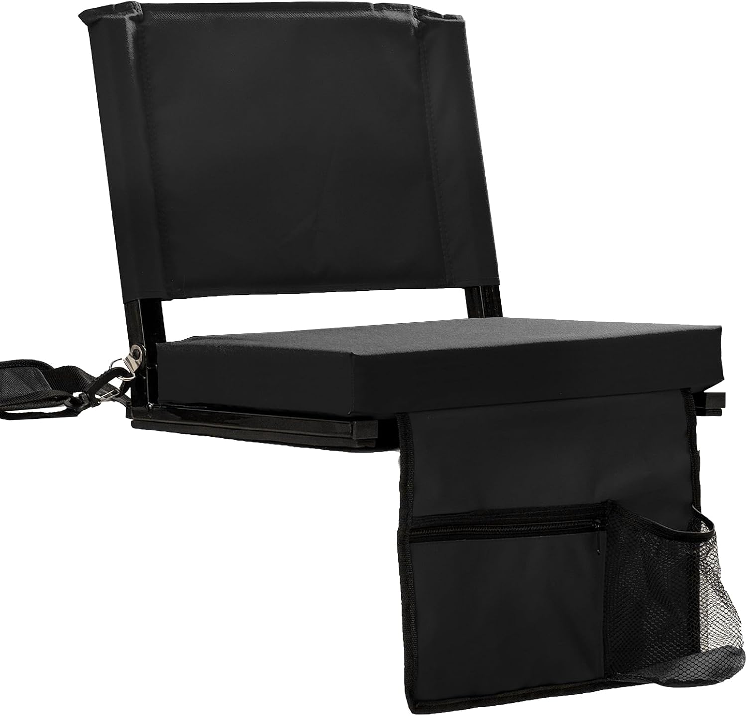Skiennix Stadium Seats - Comfortable Folding Bleacher Chairs with Back Support & Cushion | 3 Mesh Pockets