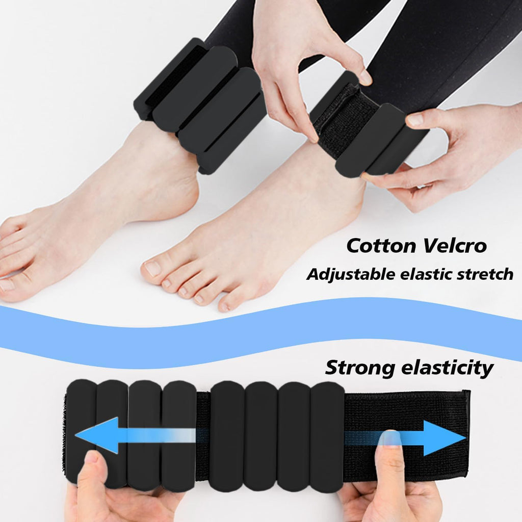 Skiennix Adjustable Wrist and Ankle Weights - 2 Pack (1lb Each) for Pilates, Gym, Yoga & Strength Training