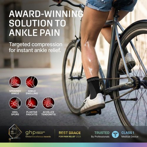 Modvel Knee & Ankle Brace Bundle - Black Compression Sleeves for Pain Relief & Joint Support