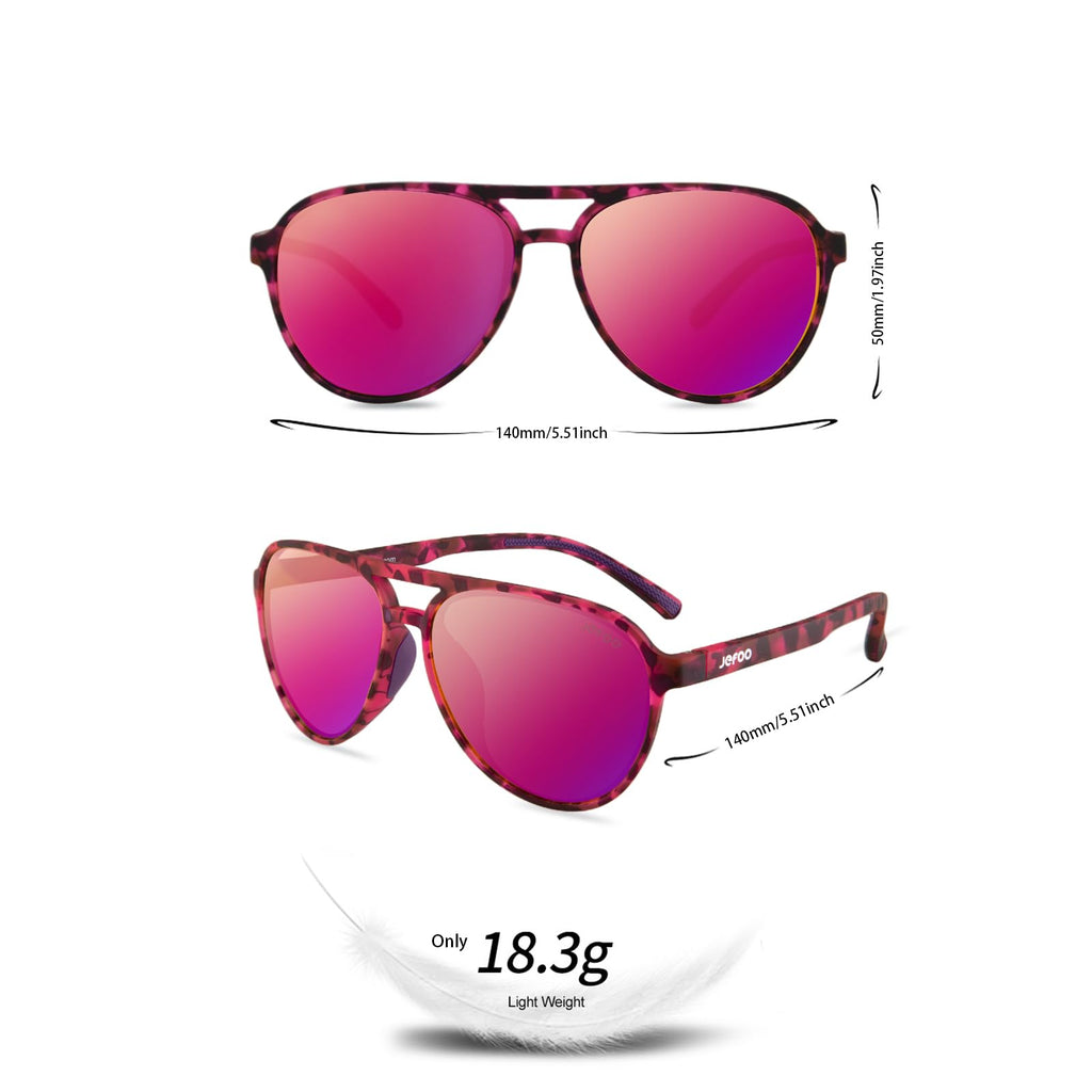 Jefoo Polarized Aviator Sunglasses for Women Men Retro Trendy Sports Sunglasses for Outdoor UV400 Protection