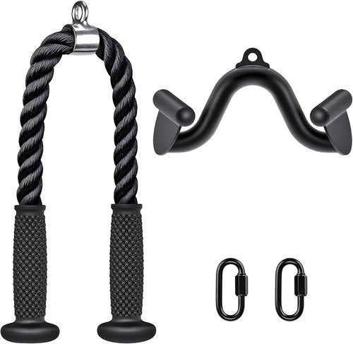 Kipika Tricep Pull Down Attachment - Home Gym Cable Machine Accessory for Weight Fitness