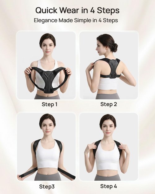 Playire Anatomical Y-Shape Upper Back Posture Corrector For Women, Superior Fabric Back Straightener Posture Brace For Women，Invisible Confidence & Maximum Breathability,Office Essential