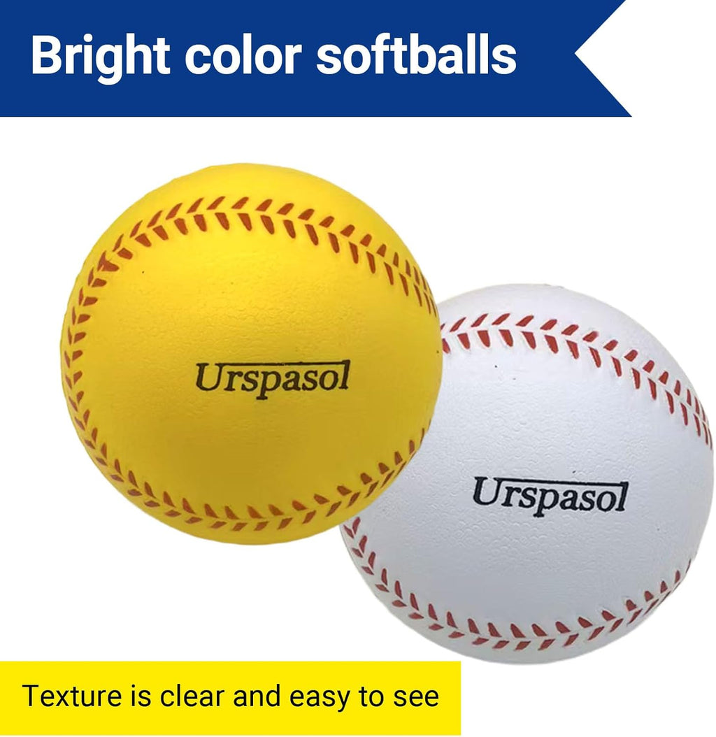 Urspasol Soft Foam Softballs - 12 Inch Oversized Training Balls with Mesh Bag for Kids & Teens