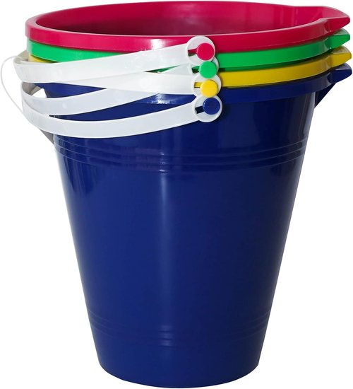 Holady Large Sand Beach Buckets - Fun Water Pails for Summer Parties | 4 Pack