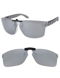 HILEEN Polarized Clip-on Sunglasses for Oakley Holbrook OX8156 56mm for Men UV Protection-Silver