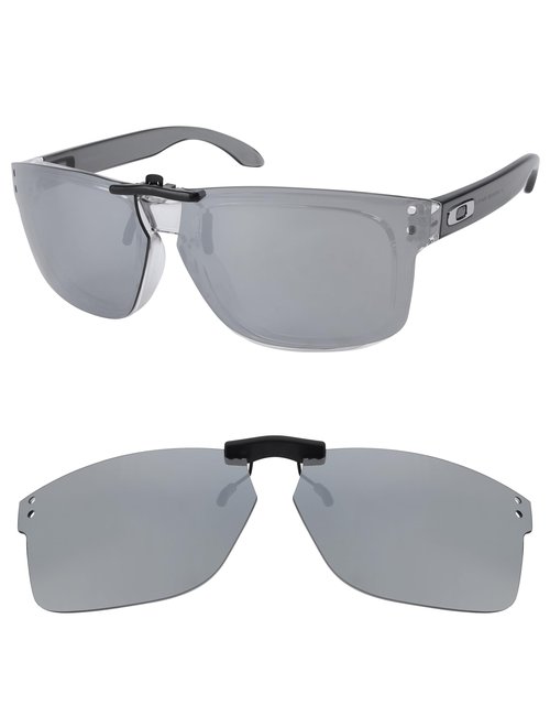 HILEEN Polarized Clip-on Sunglasses for Oakley Holbrook OX8156 56mm for Men UV Protection-Silver