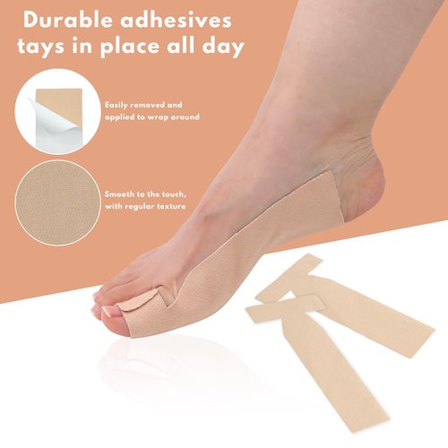 10Pcs of Turf Toe T-Straps - Moleskin Splints for Big Toe Injuries - Adhesive Toe Straighteners Turf Toe Wrap Elastic Tape