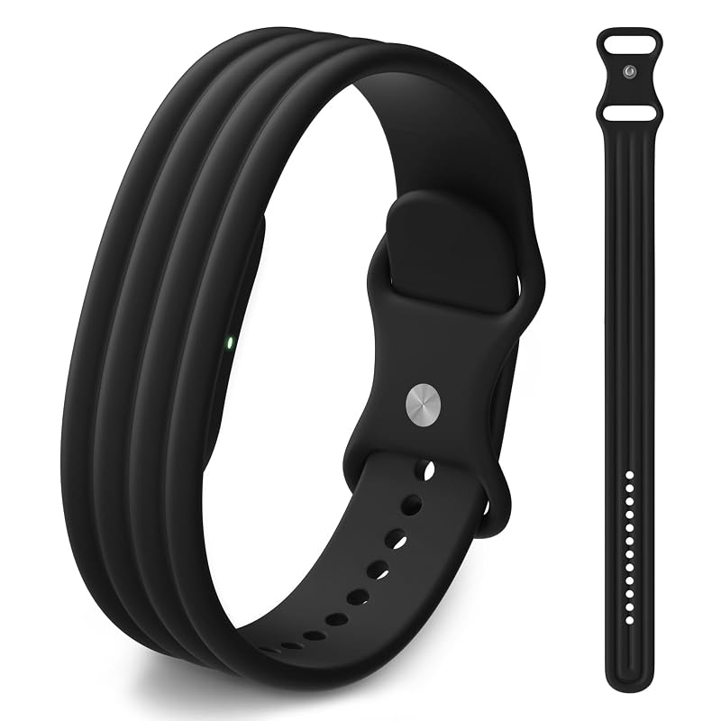 Google Fitbit Air Active Silicone Strap - Flexible Sport Band, Black