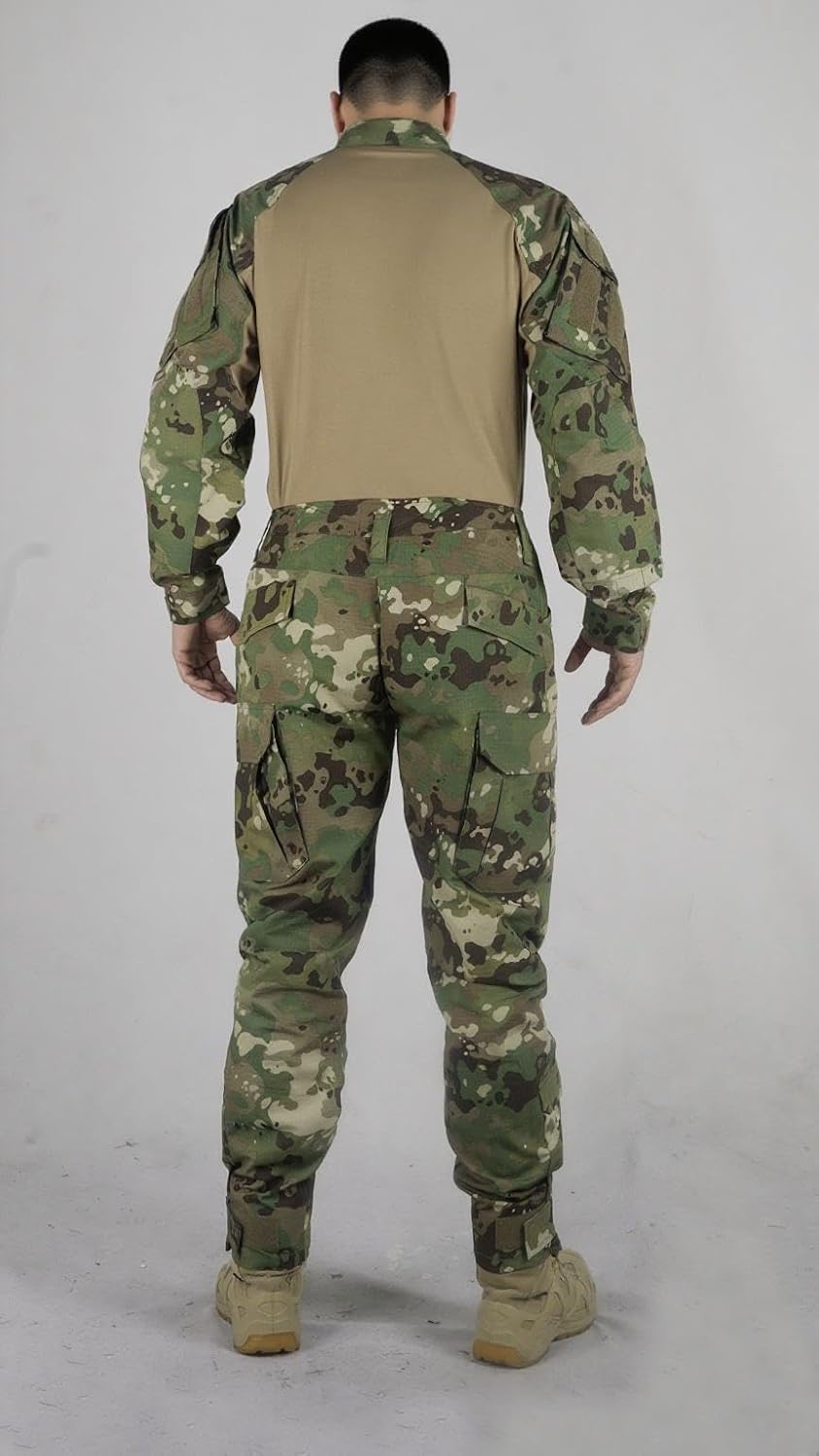 Skiennix Tactical Shirt - G3 Camo Long Sleeve Combat Shirt with Pockets | 1/4 Zip Design